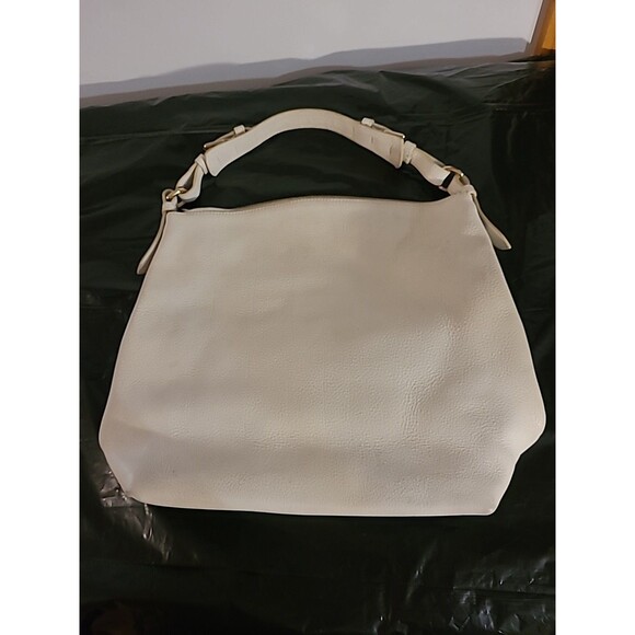 Dooney & Bourke Dillen Ivory Pebbled Leather Hobo Bag Large Pocket Sac Purse - Picture 2 of 16